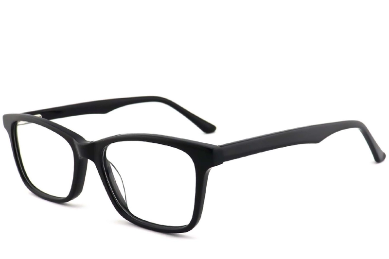 Lunettes rectangulaires en acétate noir #BS2012-0533