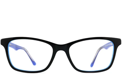 Lunettes rectangulaires en acétate noir #BS2012-0534