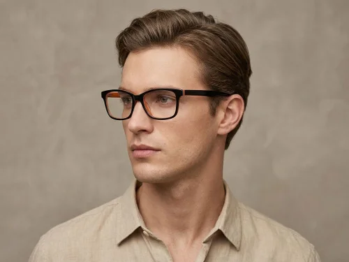 Lunettes rectangulaires en acétate noir #BS2012-0535