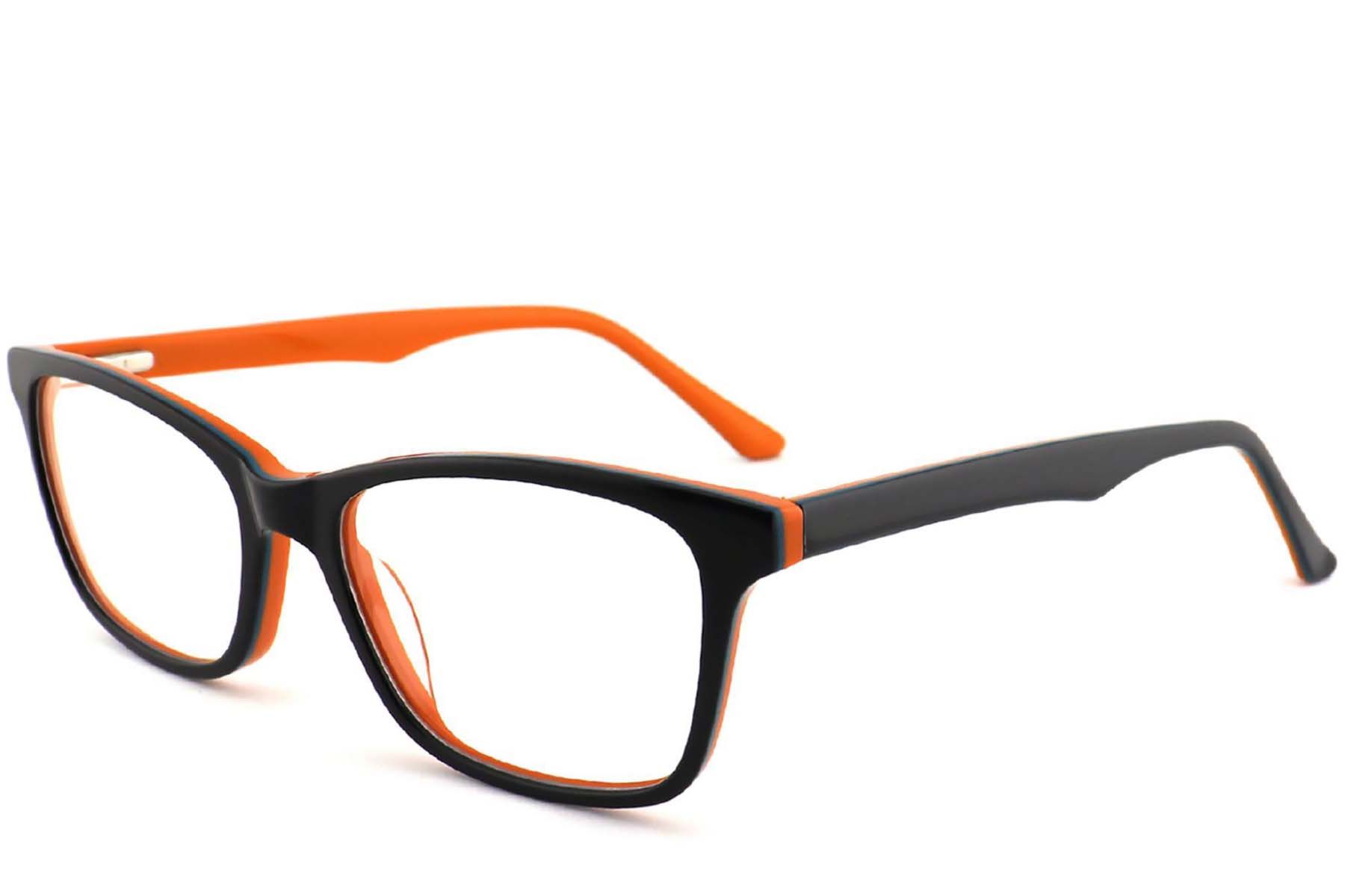 Lunettes rectangulaires en acétate noir #BS2012-0535