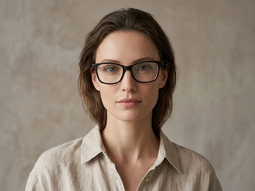 Rectangular Black Acetate Glasses #BS2012-0536