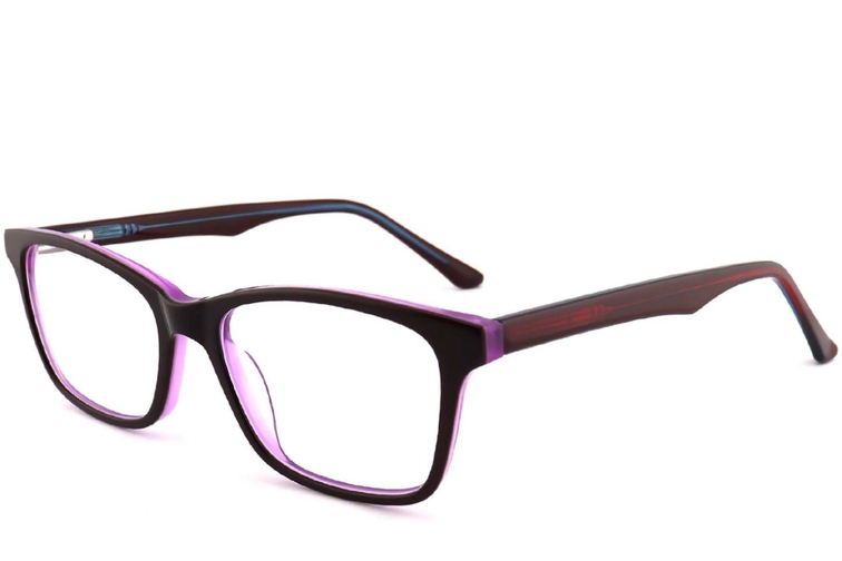 Rectangular Black Acetate Glasses #BS2012-0537