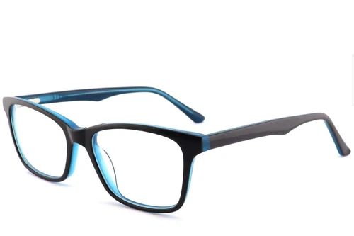 Lunettes rectangulaires en acétate noir #BS2012-0539