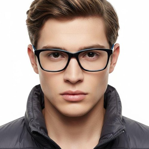 Lunettes rectangulaires en acétate noir #BS2012-0539