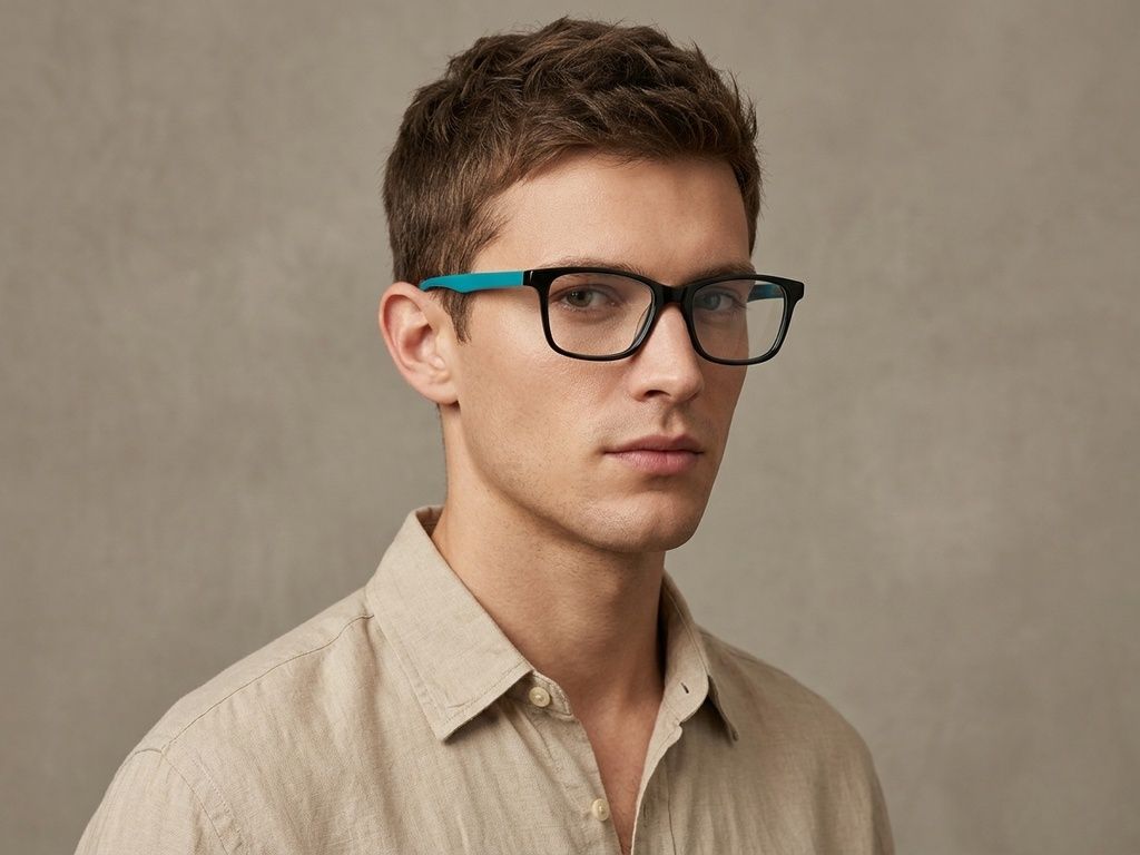 Rectangular Black Acetate Glasses #BS2012-0540