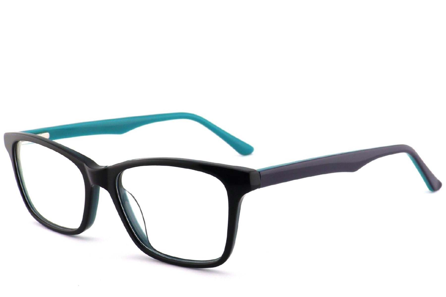 Rectangular Black Acetate Glasses #BS2012-0540