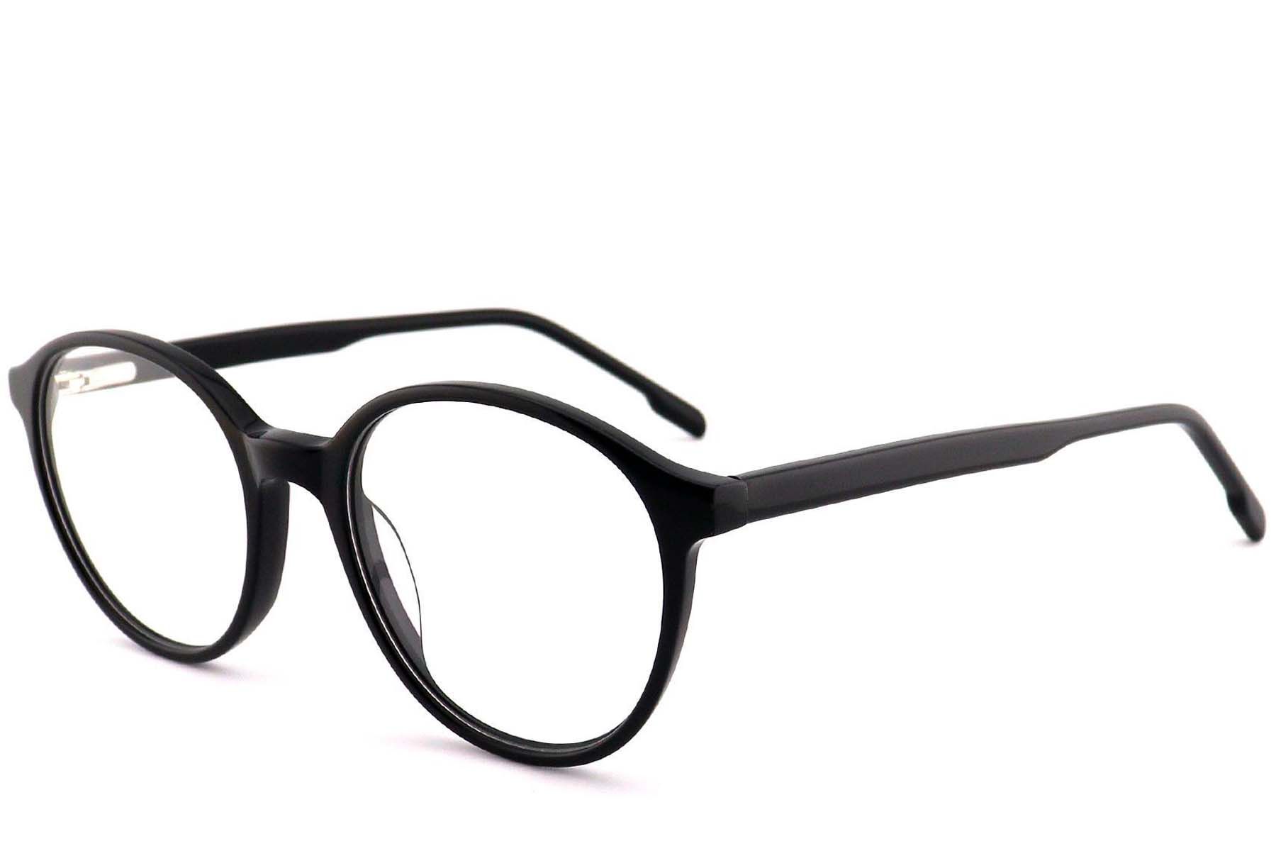 Oval Black Acetate Glasses #BS2012-0543