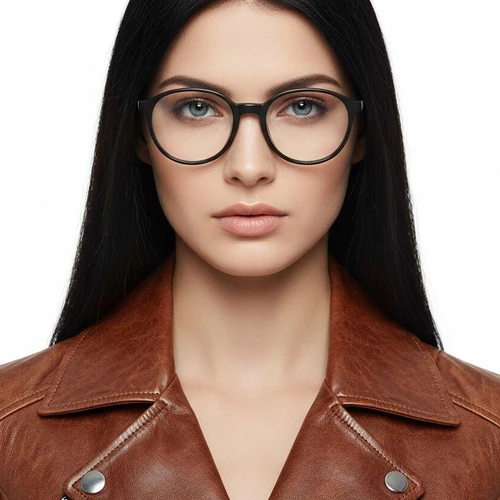 Oval Black Acetate Glasses #BS2012-0543
