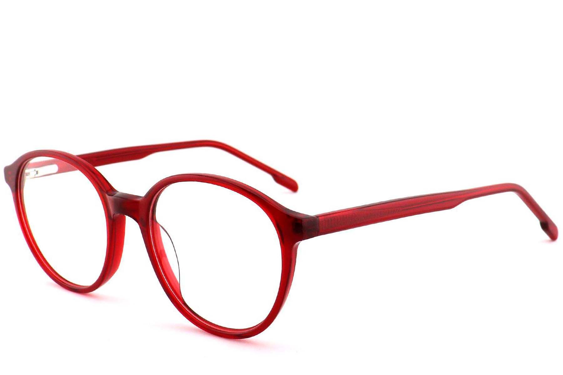 Oval Red Acetate Glasses #BS2012-0544