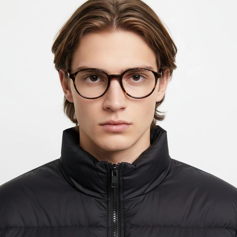 Oval Tortoiseshell Acetate Glasses #BS2012-0546