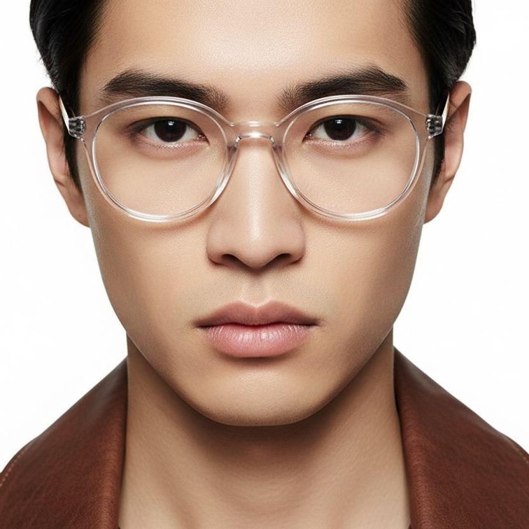 Oval Transparent Acetate Glasses #BS2012-0547