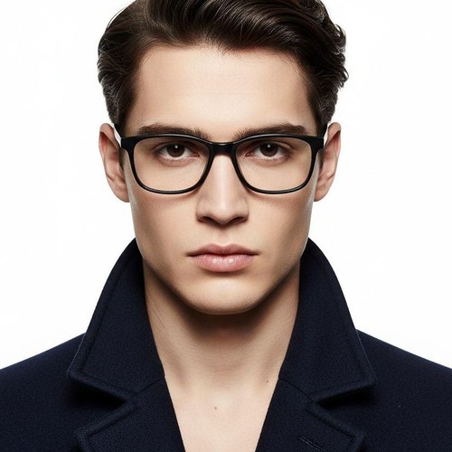 Rectangular Black Acetate Glasses #BS2012-0548