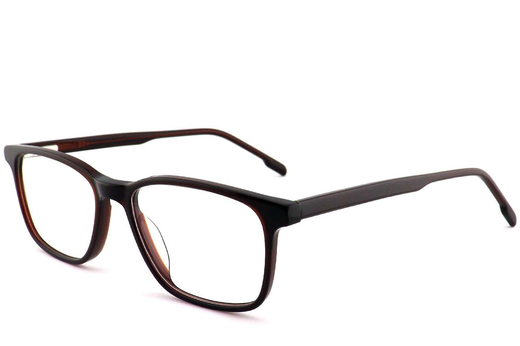 Rectangular Brown Acetate Glasses #BS2012-0552