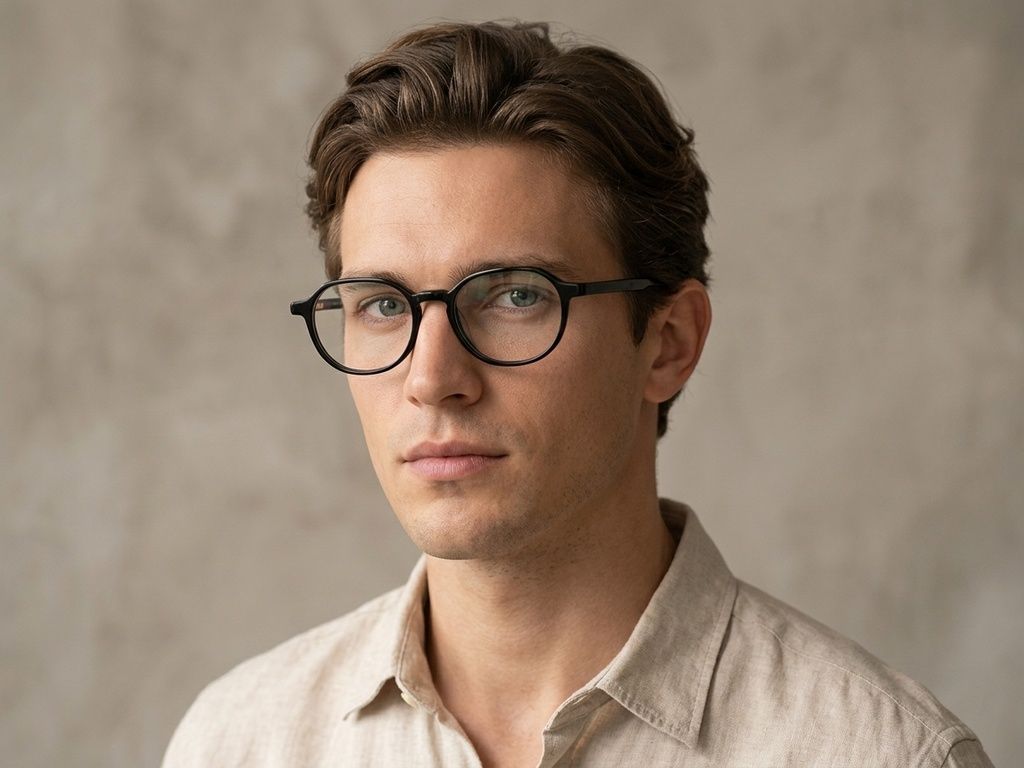 Oval Black Acetate Glasses #BS2012-0553