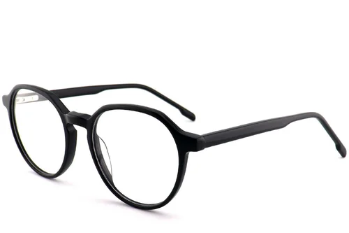 Lunettes ovales en acétate noir #BS2012-0553