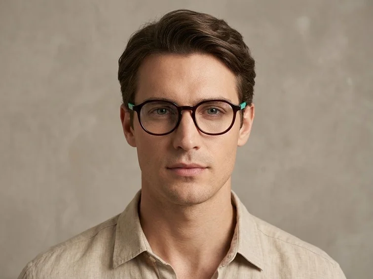 Oval Red Acetate Glasses #BS2012-0555