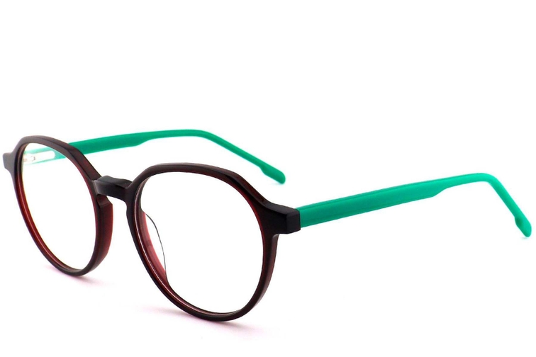 Oval Red Acetate Glasses #BS2012-0555
