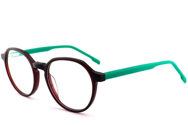 Oval Red Acetate Glasses #BS2012-0555