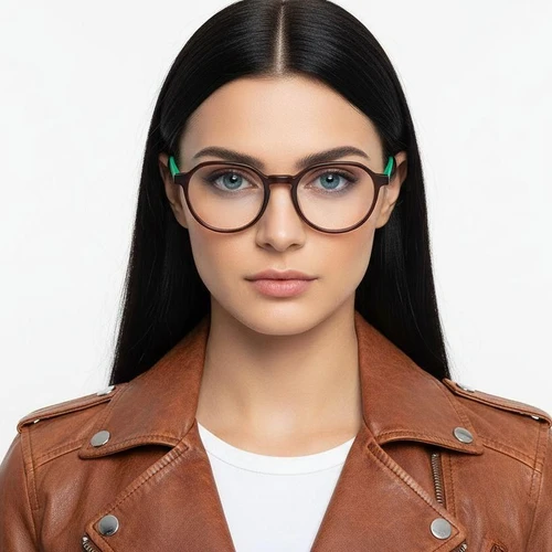 Oval Red Acetate Glasses #BS2012-0555