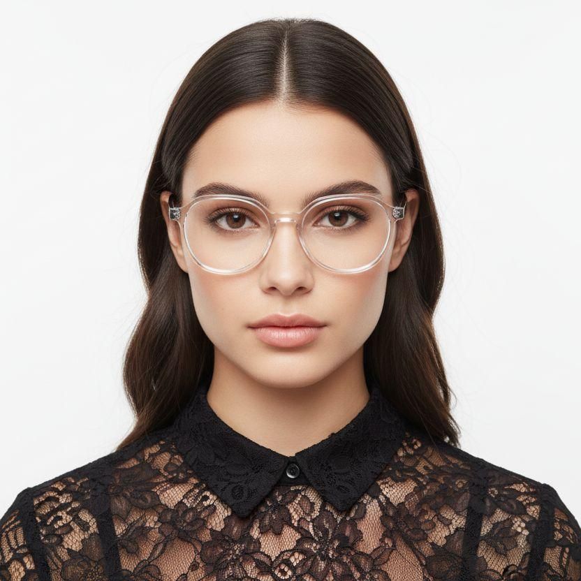 Oval Transparent Acetate Glasses #BS2012-0557