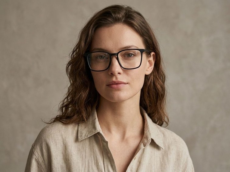 Rectangular Black Acetate Glasses #BS2012-0558