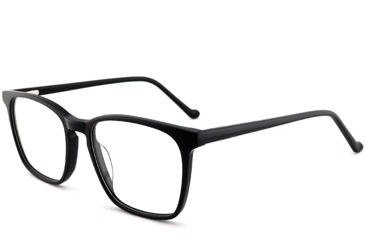 Rectangular Black Acetate Glasses #BS2012-0558
