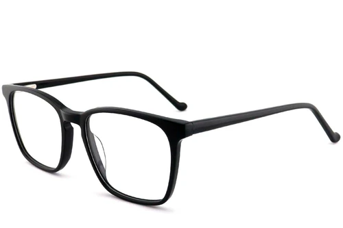 Lunettes rectangulaires en acétate noir #BS2012-0558