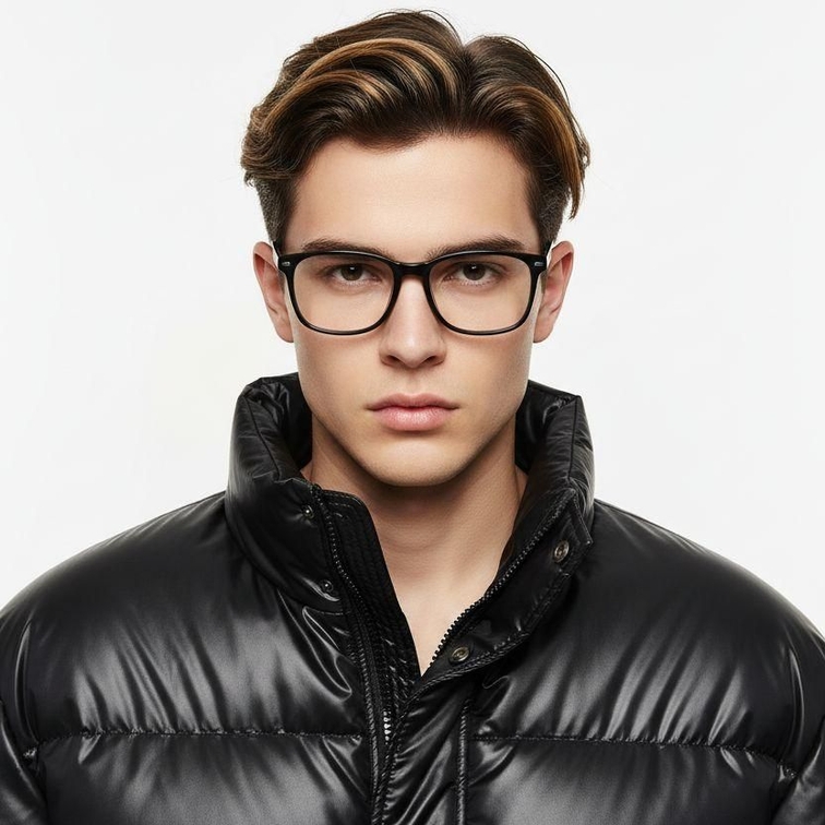Rectangular Grey Acetate Glasses #BS2012-0559
