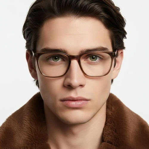 Rectangular Brown Acetate Glasses #BS2012-0560