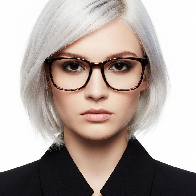 Rectangular Tortoiseshell Acetate Glasses #BS2012-0561