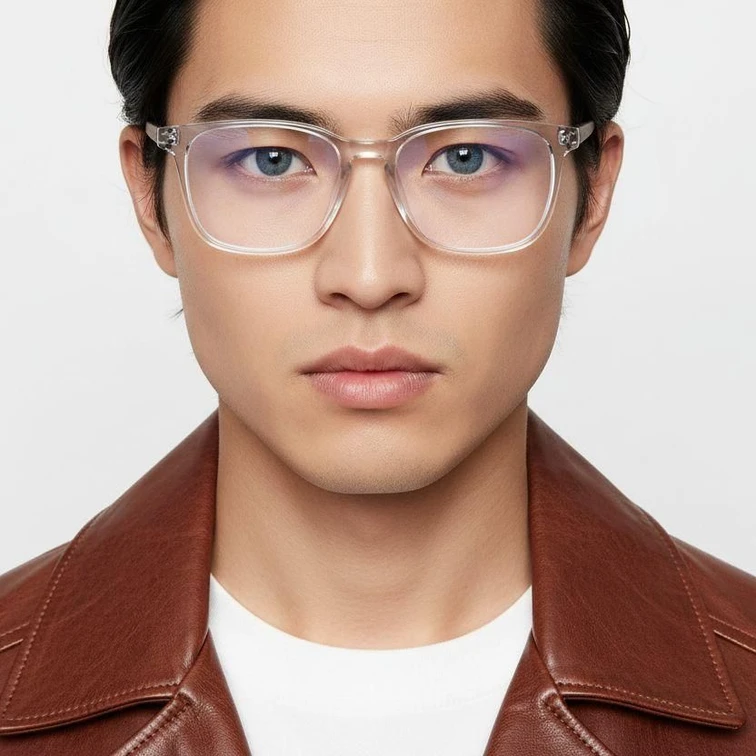 Rectangular Transparent Acetate Glasses #BS2012-0562