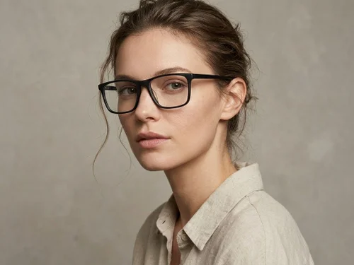 Lunettes rectangulaires en acétate noir #BS2012-0563