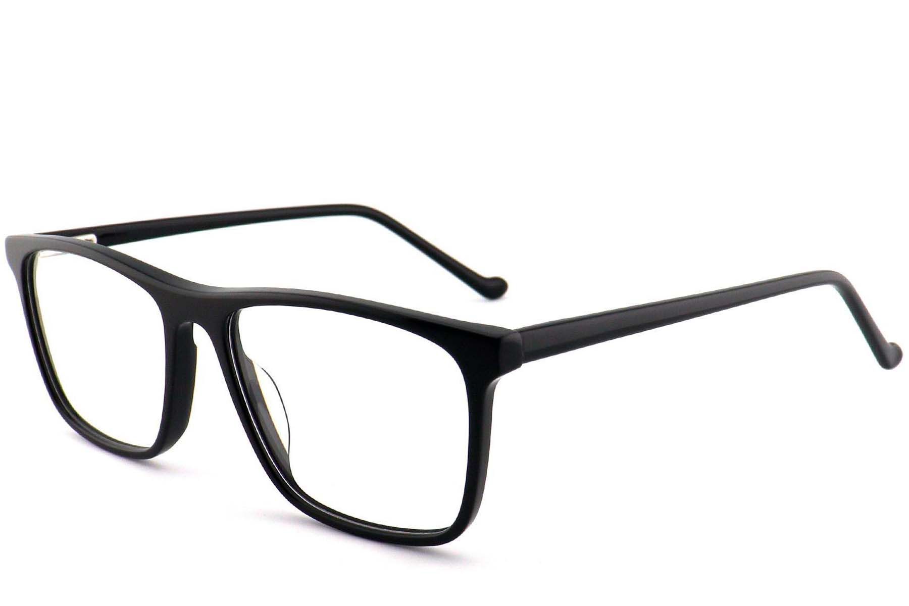 Rectangular Black Acetate Glasses #BS2012-0563