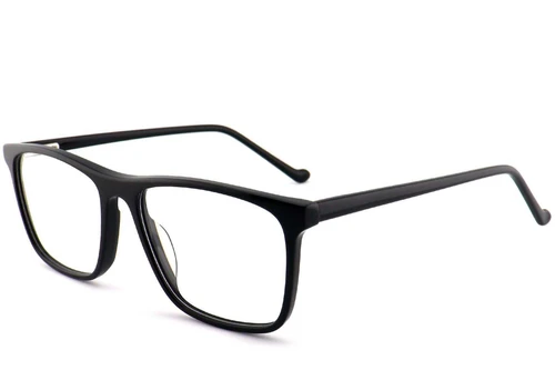 Rectangular Black Acetate Glasses #BS2012-0563