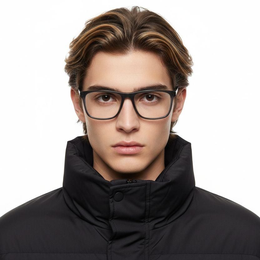 Rectangular Grey Acetate Glasses #BS2012-0564