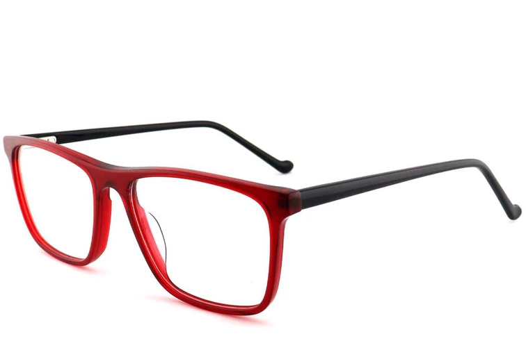 Rectangular Red Acetate Glasses #BS2012-0566