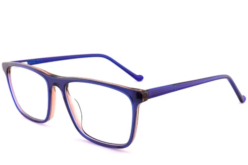 Lunettes rectangulaires en acétate bleu #BS2012-0567