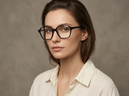 Lunettes rectangulaires en acétate noir #BS2012-0568
