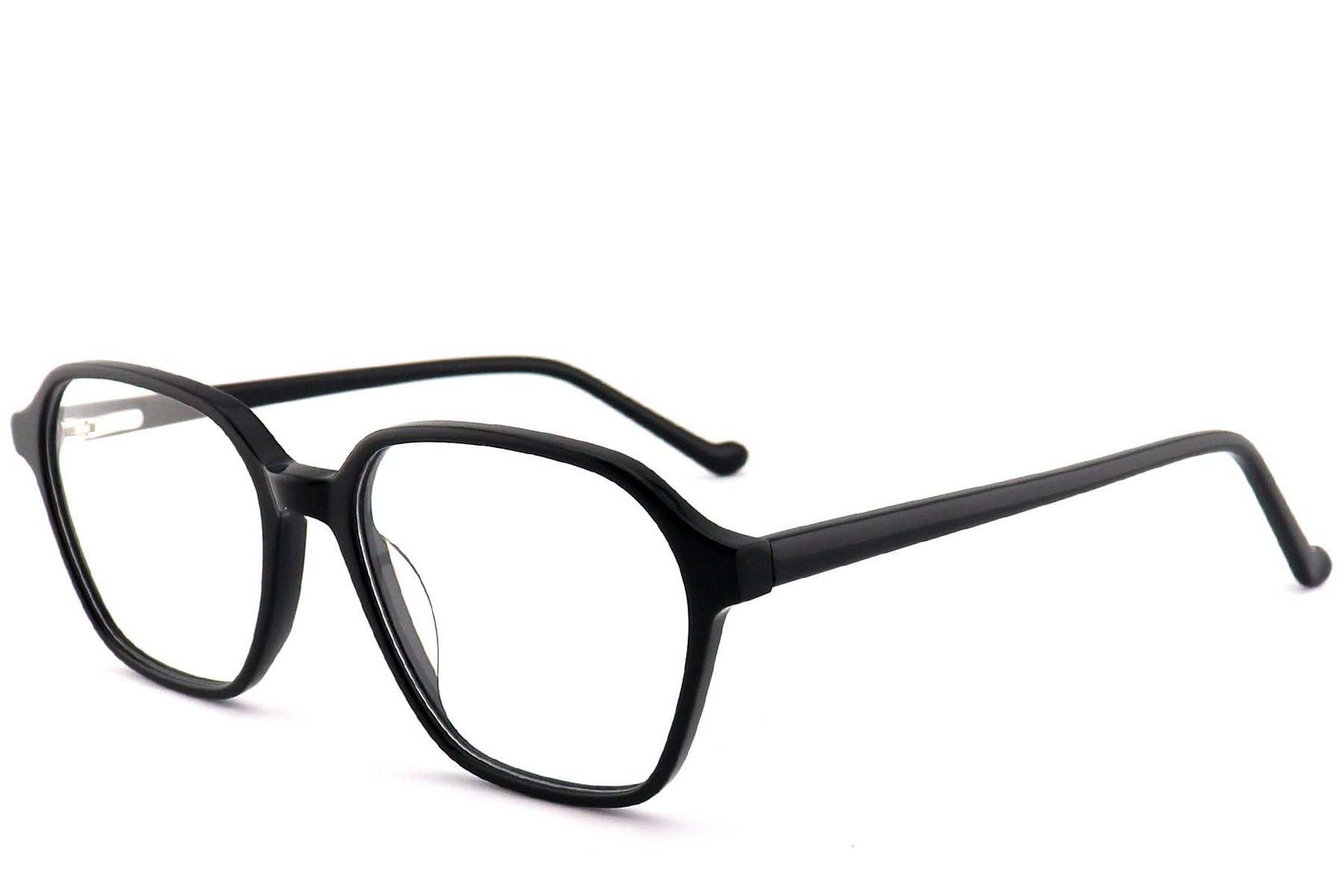 Rectangular Black Acetate Glasses #BS2012-0568