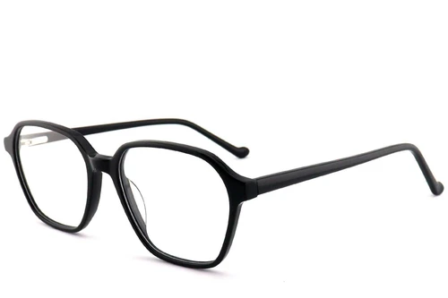 Lunettes rectangulaires en acétate noir #BS2012-0568