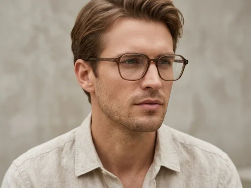 Lunettes rectangulaires en acétate brun #BS2012-0570