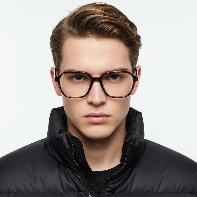 Rectangular Tortoiseshell Acetate Glasses #BS2012-0571