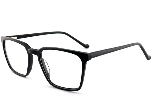Lunettes rectangulaires en acétate noir #BS2012-0573