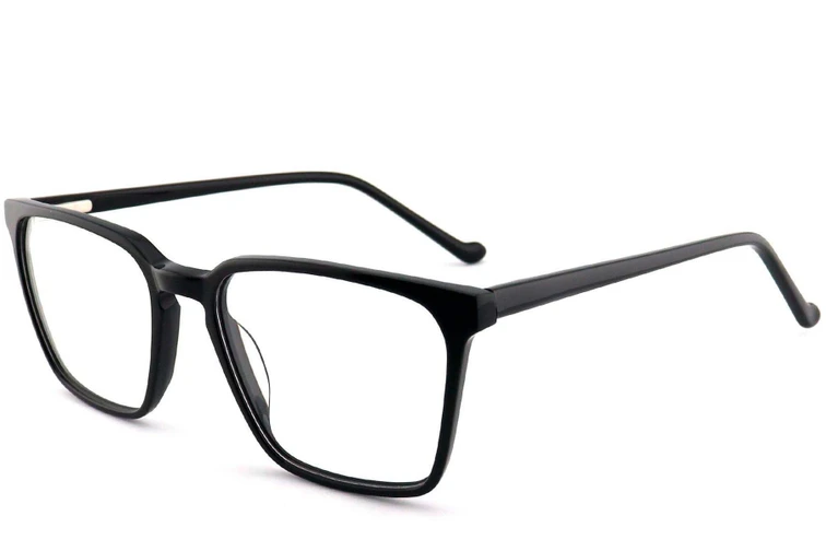 Lunettes rectangulaires en acétate noir #BS2012-0573