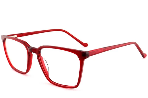 Verres rectangulaires en acétate rouge #BS2012-0574