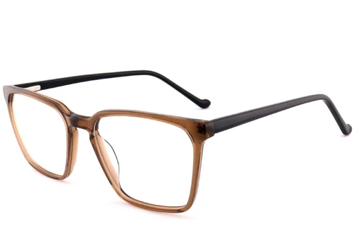 Rectangular Brown Acetate Glasses #BS2012-0575