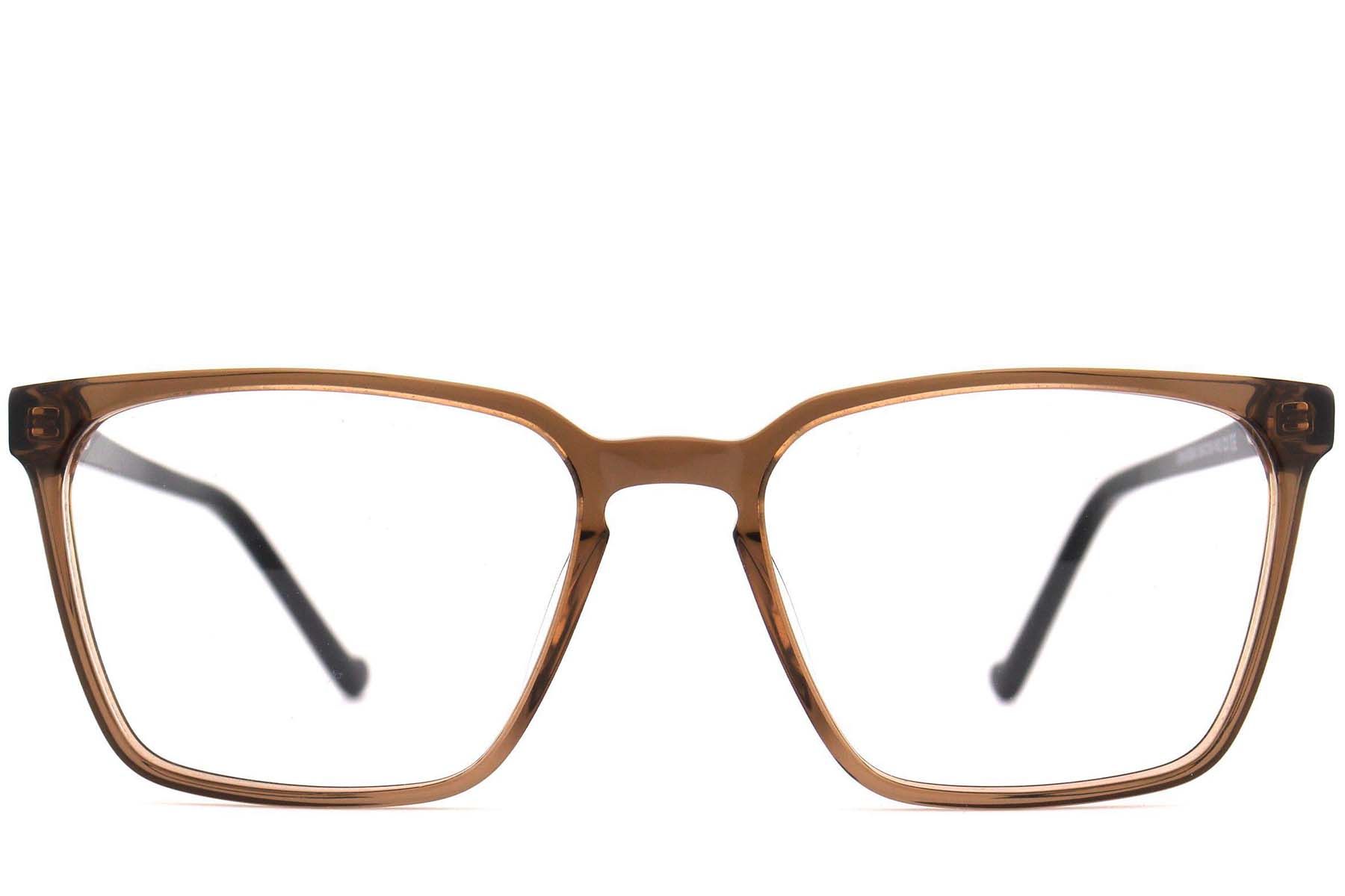 Rectangular Brown Acetate Glasses #BS2012-0575
