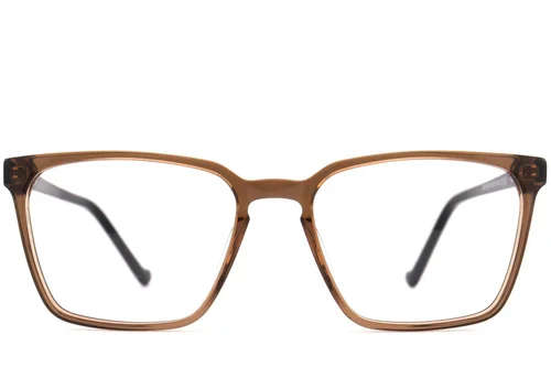 Lunettes rectangulaires en acétate brun #BS2012-0575