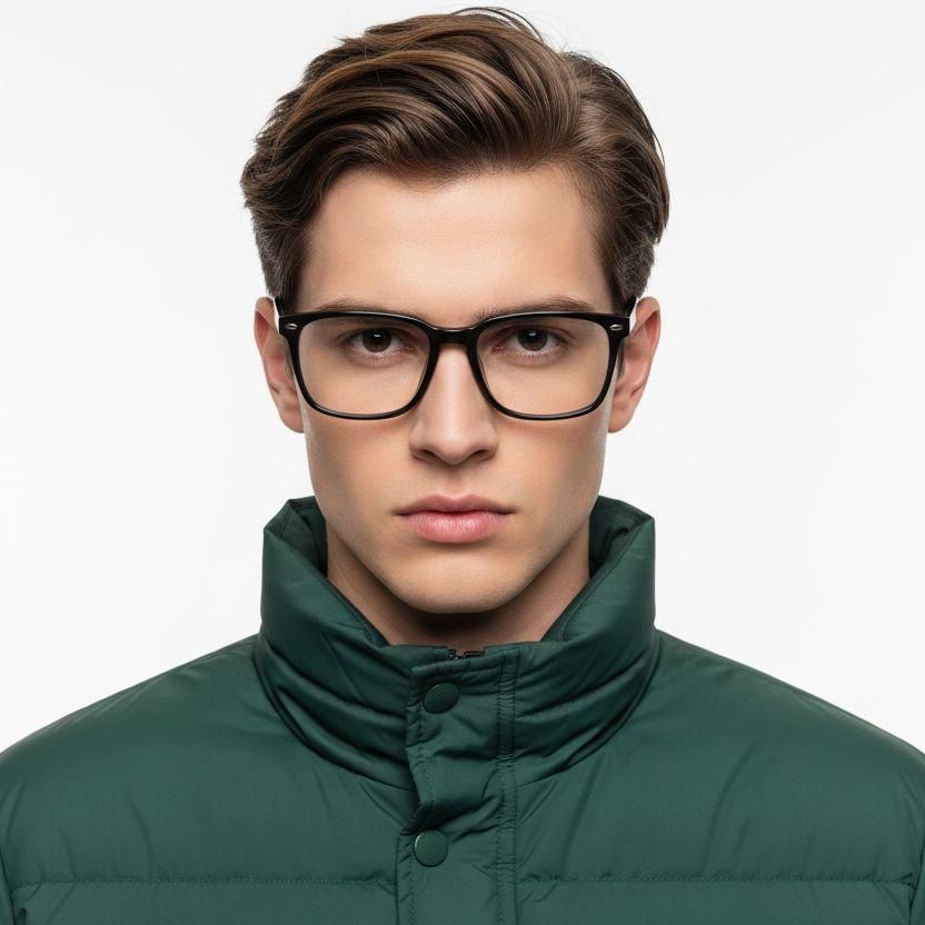 Rectangular Grey Acetate Glasses #BS2012-0576