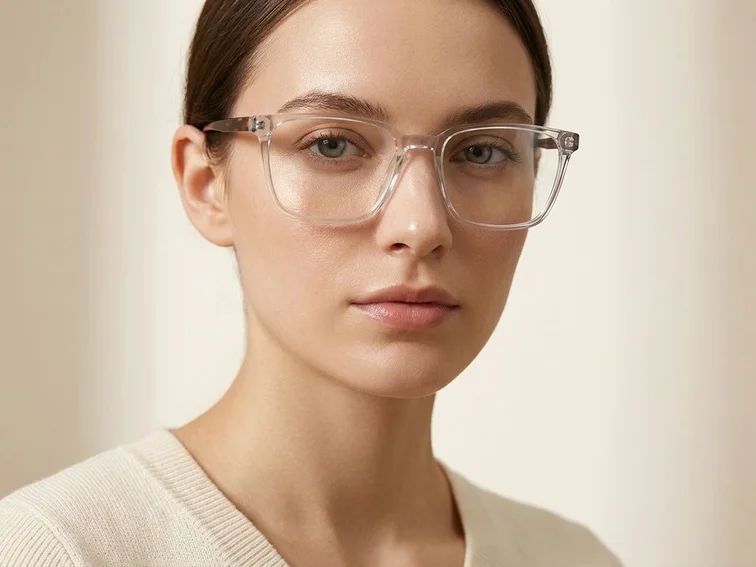 Rectangular Transparent Acetate Glasses #BS2012-0577